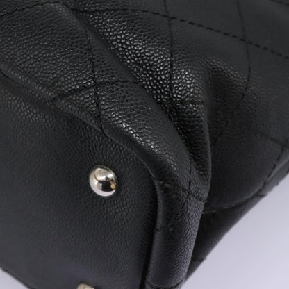 Chanel Fever Tote Quilted Caviar, BLACK, LEATHER, Tote bag