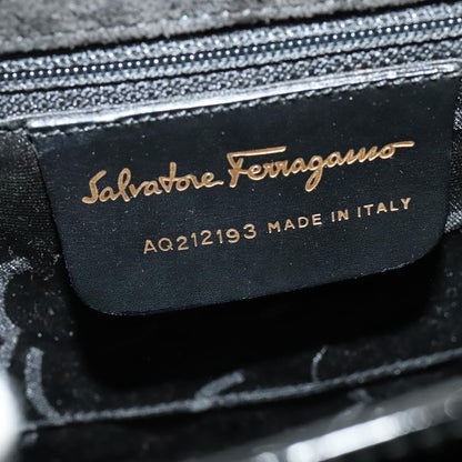 Salvatore Ferragamo Gancini Convertible Top Handle Bag Patent Leather, BLACK, PATENT_LEATHER, Handbag
