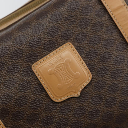 Celine Macadam Handbag Macadam with leather, BROWN, CANVAS, Handbag