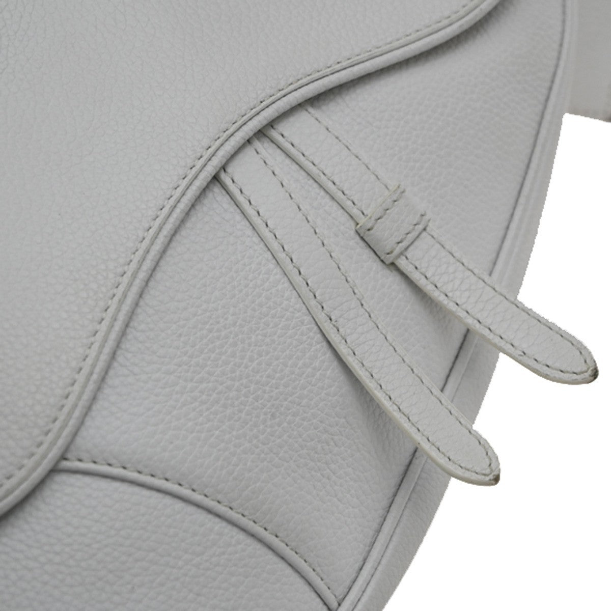 Christian Dior Saddle Crossbody Bag Leather, WHITE, LEATHER, Shoulder bag