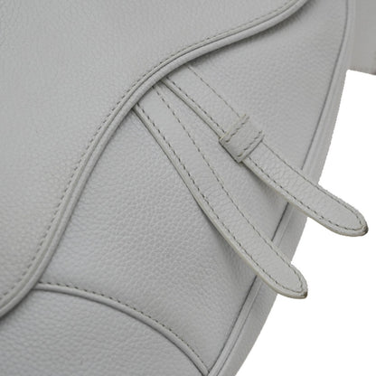 Christian Dior Saddle Crossbody Bag Leather, WHITE, LEATHER, Shoulder bag