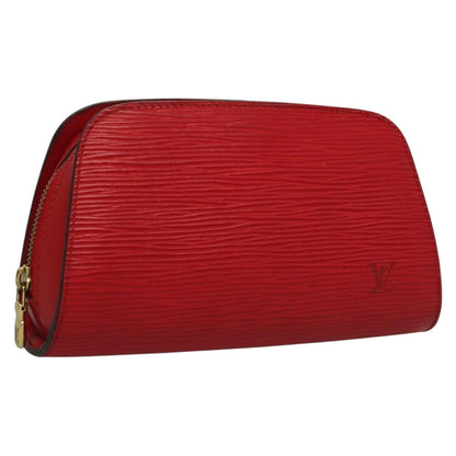 Louis Vuitton Dauphine Pochette Epi Leather, RED, LEATHER, Clutche & pouche