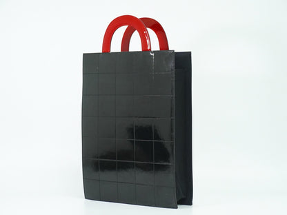 Chanel Vintage Portrait Tote Printed Leather and Quilted Patent, BLACK, PATENT_LEATHER, Tote bag