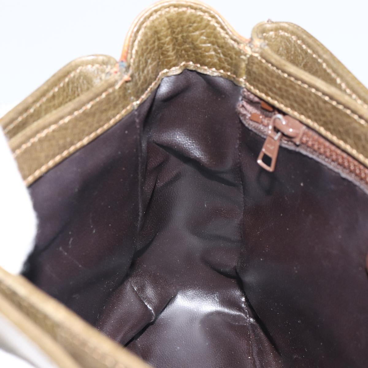 Celine Vintage Shoulder Bag Leather, KHAKI, LEATHER, Shoulder bag