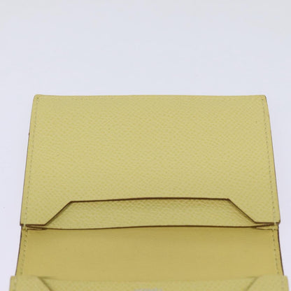 Hermes Bearn Card Case Epsom, YELLOW, LEATHER, Card Holders