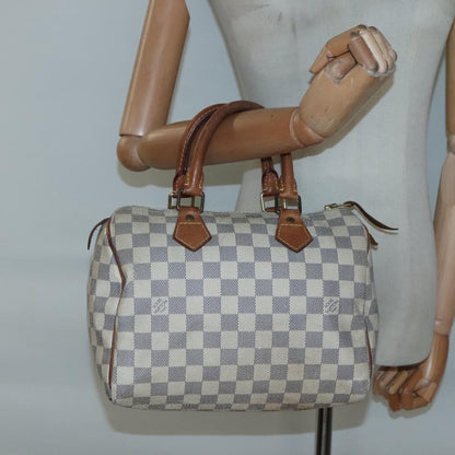 Louis Vuitton Speedy Handbag Damier, WHITE, CANVAS, Handbag
