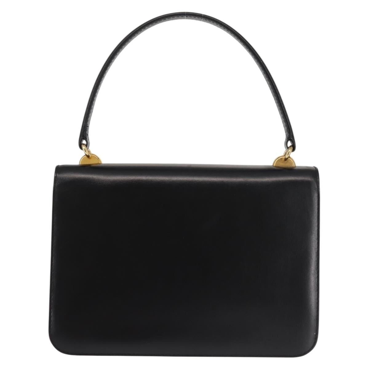 Gucci 1973 Flap Top Handle Bag Leather, BLACK, LEATHER, Handbag