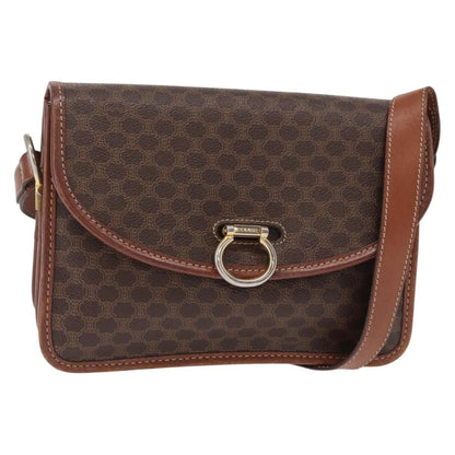 Celine Vintage Macadam Shoulder Bag Canvas, BROWN, CANVAS, Shoulder bag