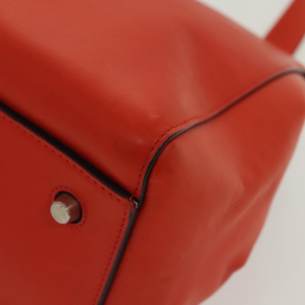 Celine Edge Bag Leather, ORANGE, LEATHER, Handbag