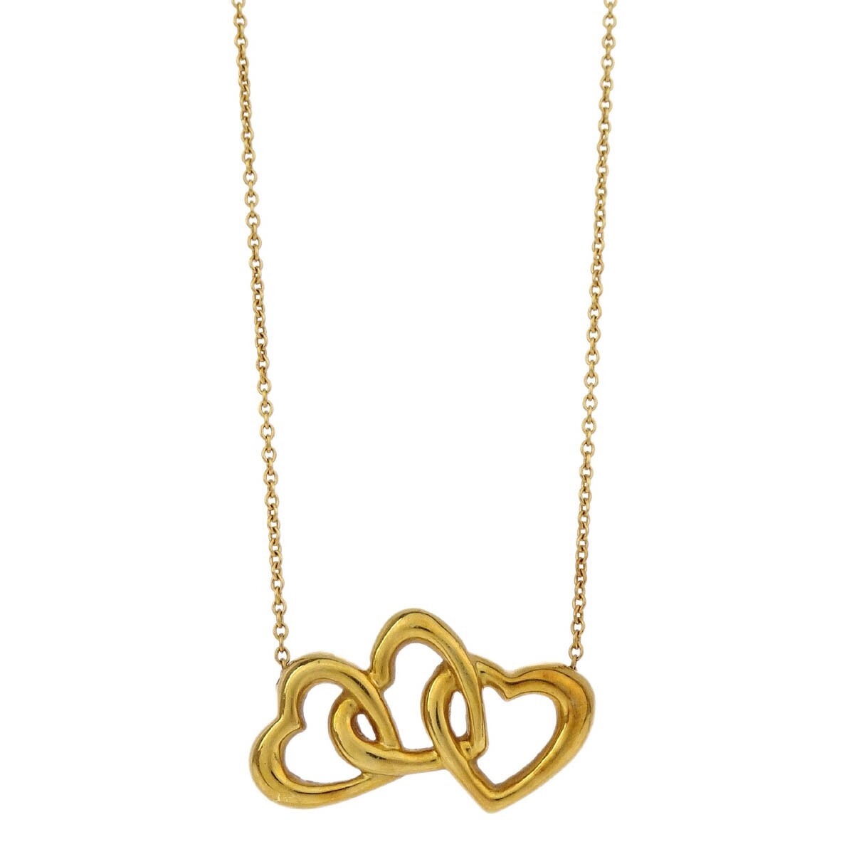 Tiffany & Co. Triple Heart Pendant Necklace 18K Yellow Gold, GOLD, YELLOW_GOLD, Necklace