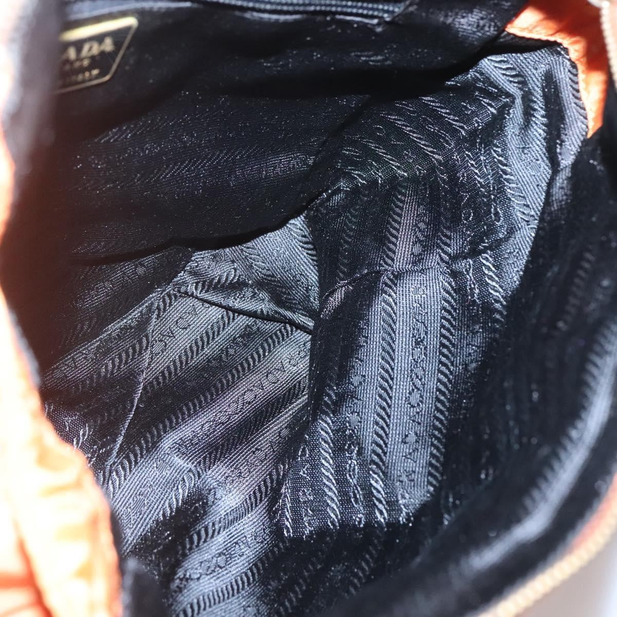 Prada Chain Shoulder Bag Quilted Tessuto, ORANGE, NYLON, Shoulder bag