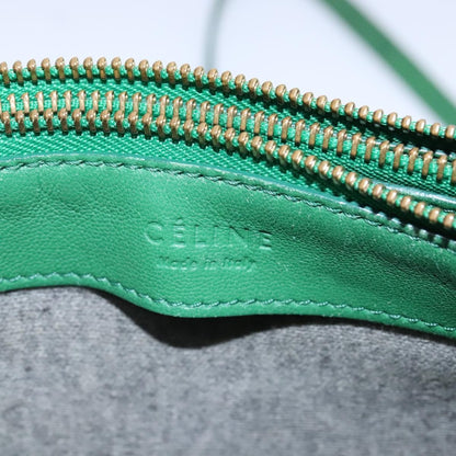 Celine Trio Crossbody Bag Leather, GREEN, LEATHER, Crossbody bag