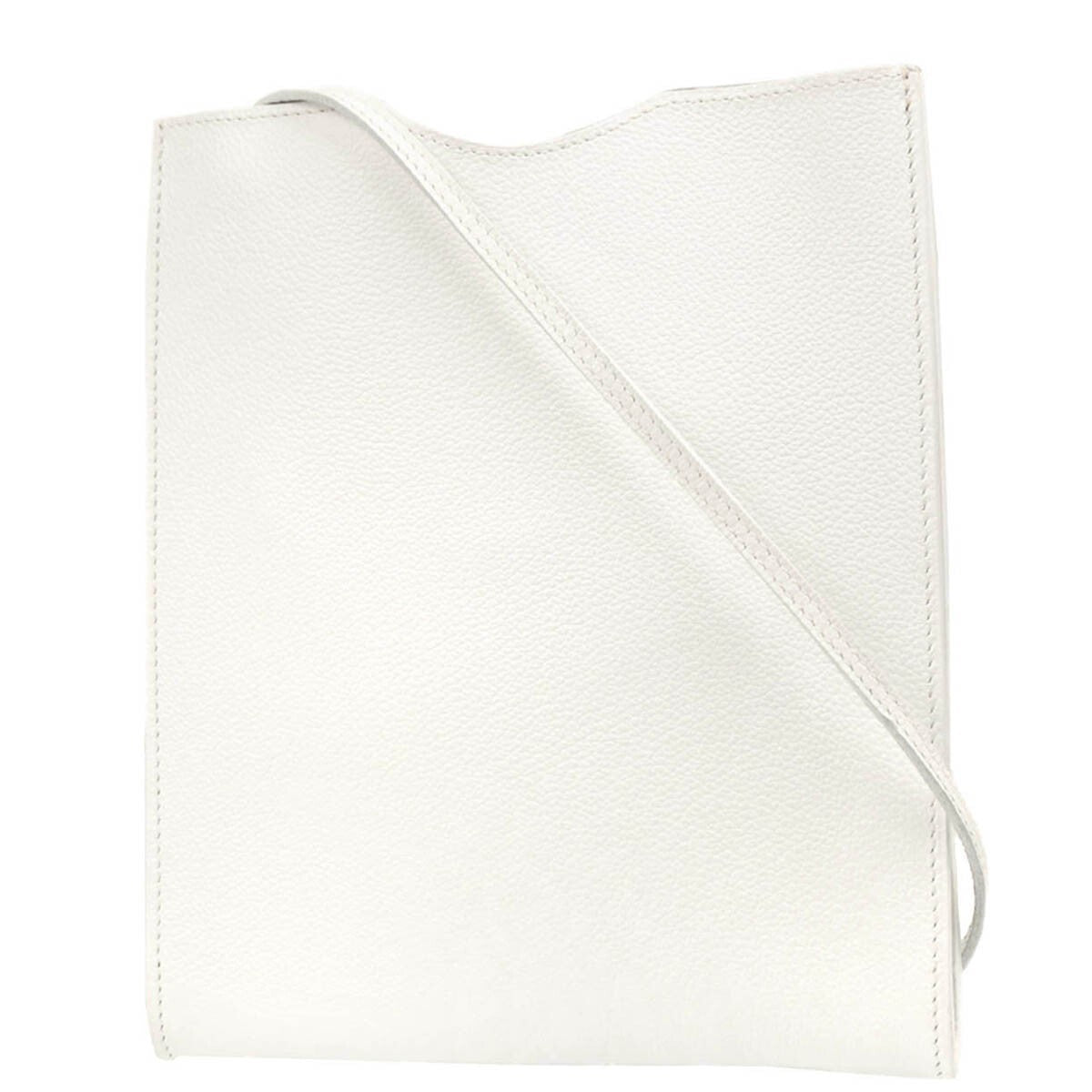 Hermes Onimaitou Handbag Leather, WHITE, LEATHER, Shoulder bag
