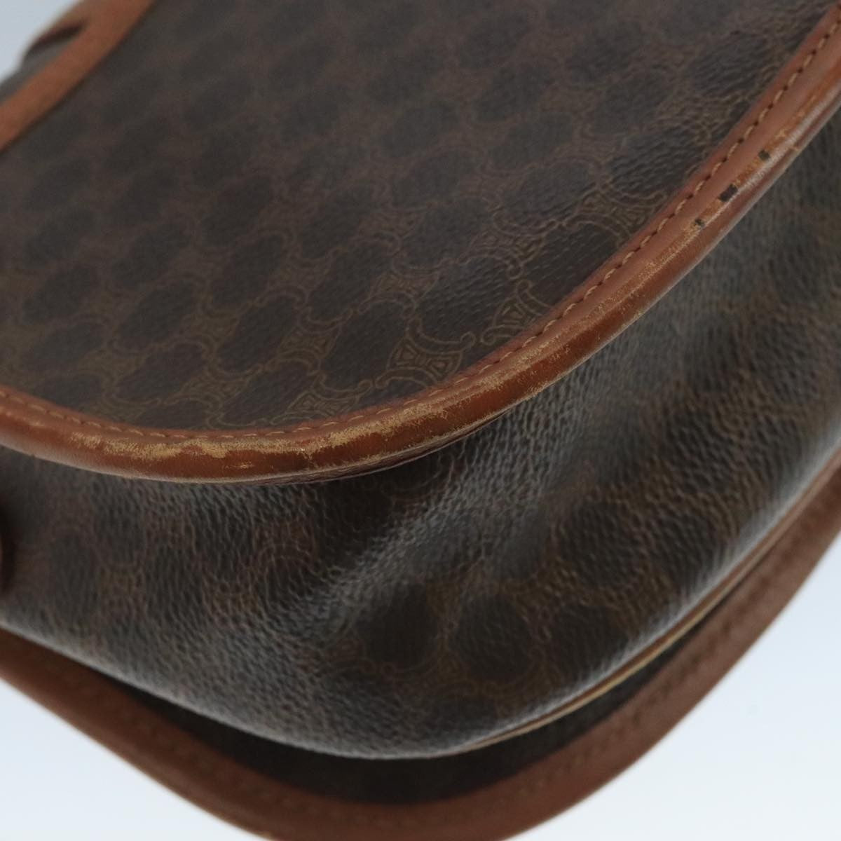 Celine Macadam Shoulder Bag PVC Leather, BROWN, CANVAS, Shoulder bag