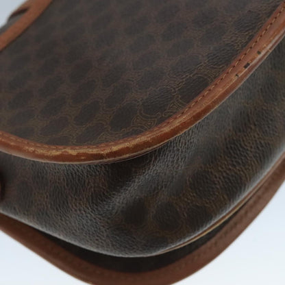 Celine Macadam Shoulder Bag PVC Leather, BROWN, CANVAS, Shoulder bag