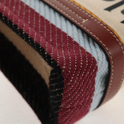 Chloe Woody Tote Canvas with Leather, MULTICOLOUR, CANVAS, Tote bag