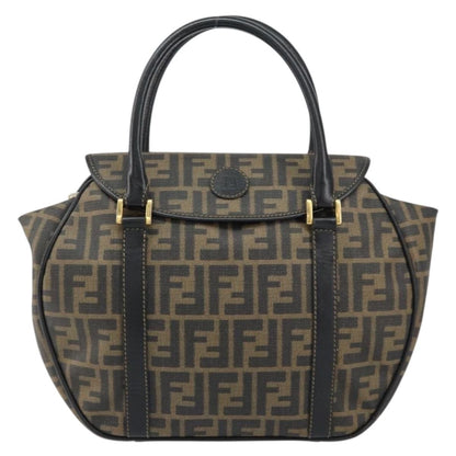 Fendi Zucca spalmati Zucca canvas spalmati flap rounded, BROWN, CANVAS, Handbag
