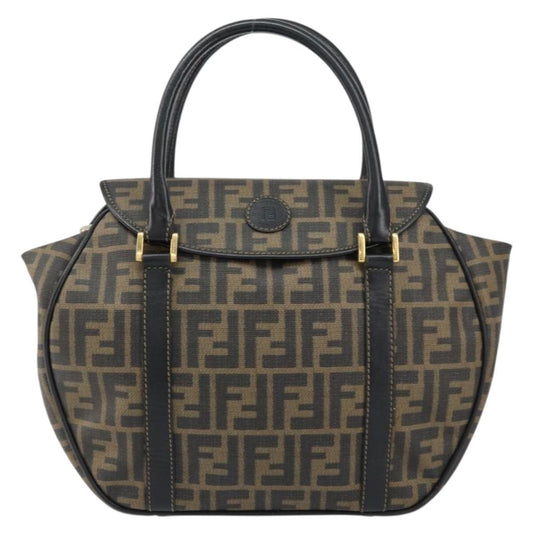 Fendi Zucca spalmati Zucca canvas spalmati flap rounded, BROWN, CANVAS, Handbag