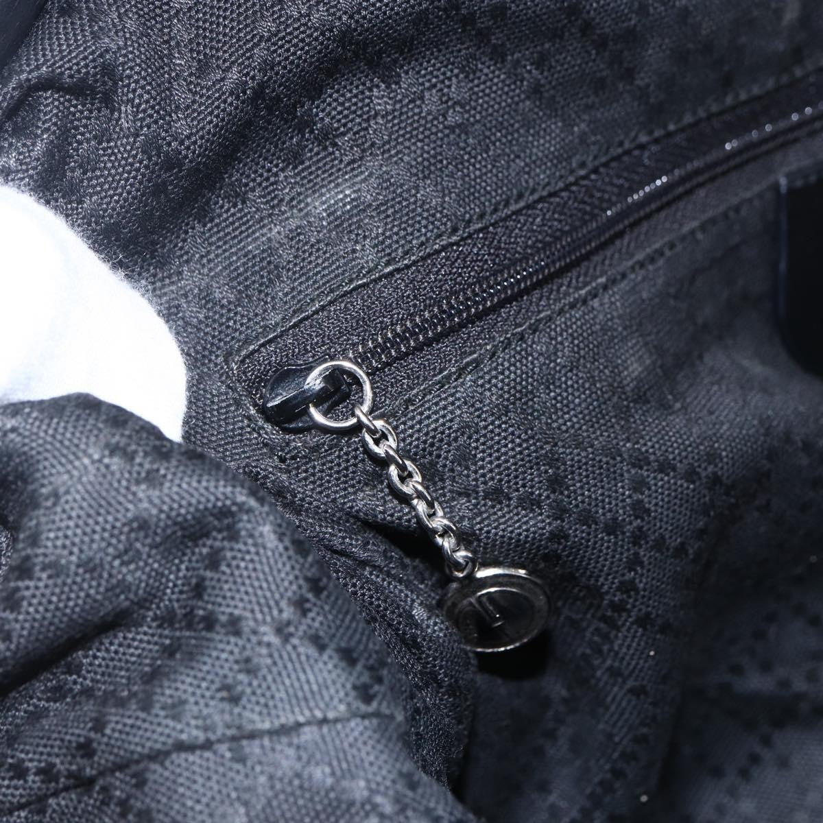 Gucci Vintage Bamboo Handle Open Hobo Nylon, BLACK, NYLON, Handbag