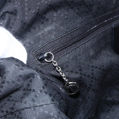 Gucci Vintage Bamboo Handle Open Hobo Nylon, BLACK, NYLON, Handbag