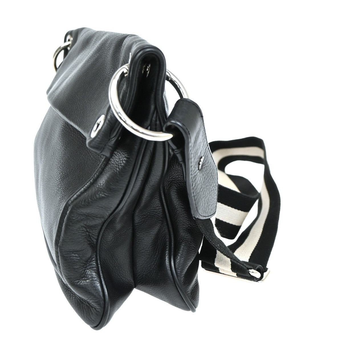 Bally Vintage Shoulder Bag Leather, BLACK, LEATHER, Shoulder bag