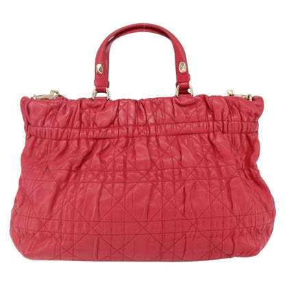 Christian Dior Delices Tote Cannage Quilt Leather, RED, LEATHER, Tote bag