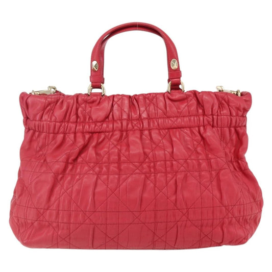 Christian Dior Delices Tote Cannage Quilt Leather, RED, LEATHER, Tote bag