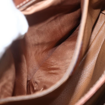 Celine Vintage Macadam Handbag Canvas and Leather, BEIGE, CANVAS, Handbag