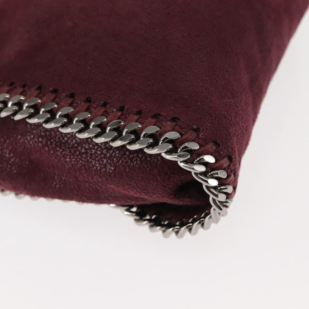 Stella McCartney Falabella Fold Over Crossbody Bag Velvet, BURGUNDY, POLYESTER, Crossbody bag