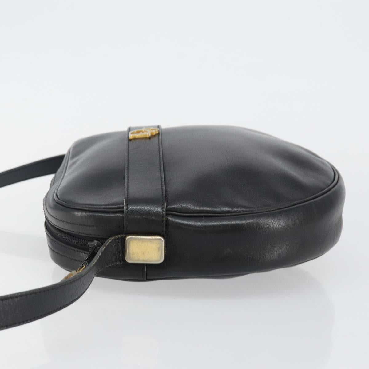 Christian Dior Vintage Shoulder Bag Leather, NAVY, LEATHER, Shoulder bag