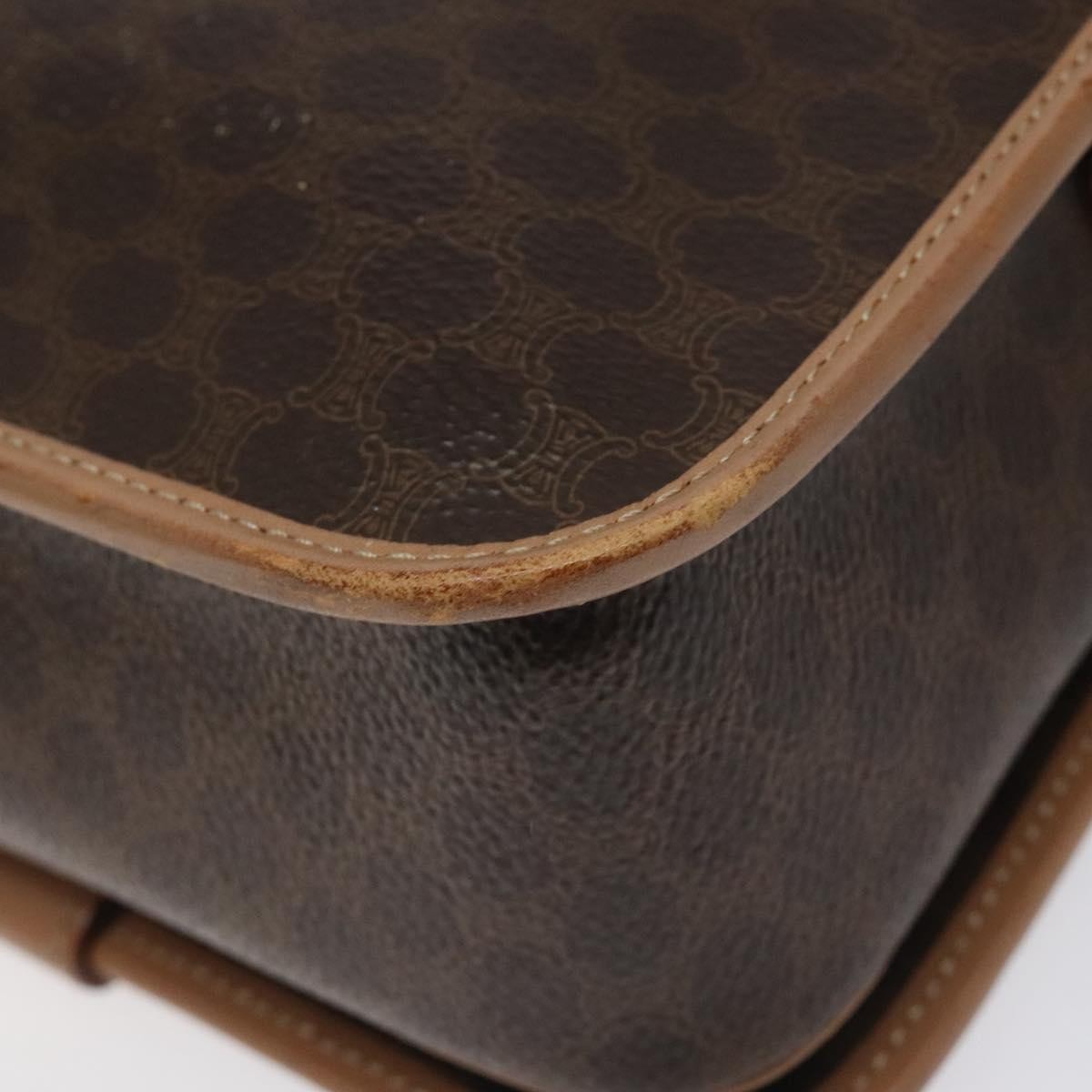 Celine Macadam Shoulder Bag PVC Leather, BROWN, CANVAS, Shoulder bag