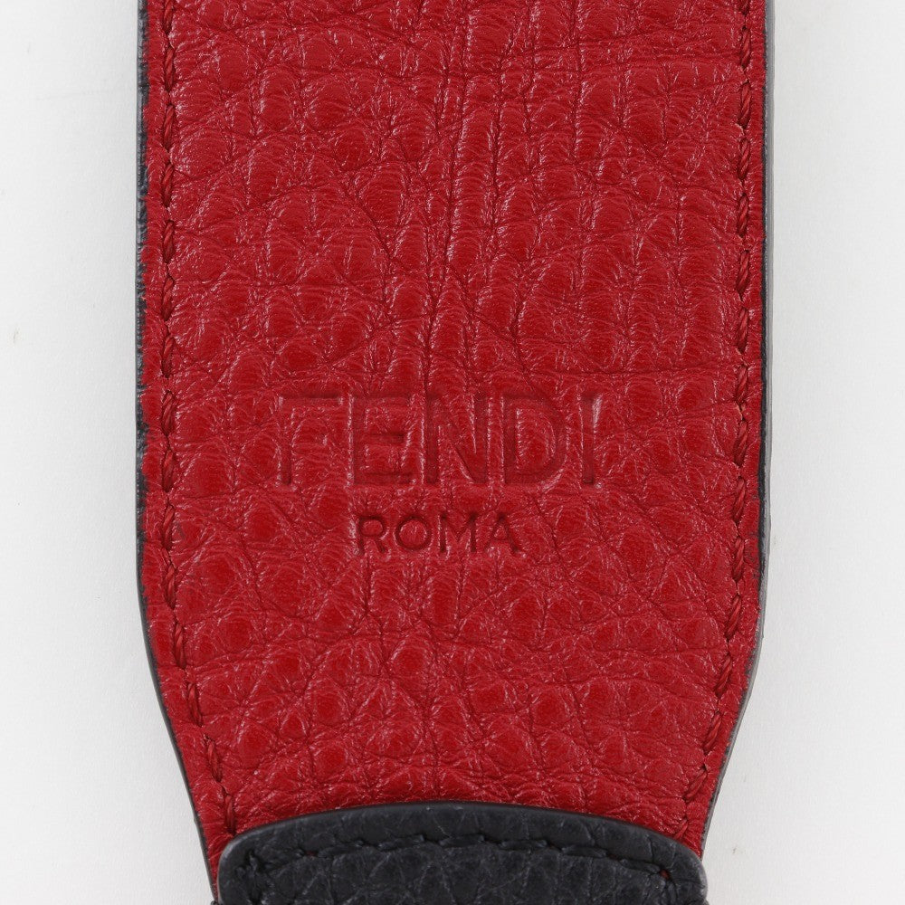 Fendi Selleria Strap You Shoulder Strap Leather, BLACK, LEATHER, Straps