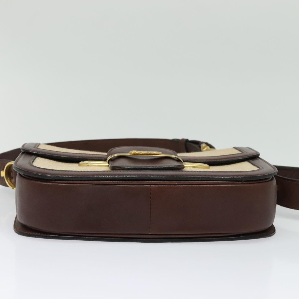 Celine Horse Carriage Shoulder bag Canvas and Leather, BEIGE, CANVAS, Shoulder bag