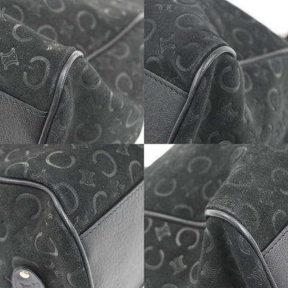 Celine C Macadam Handbag Suede, BLACK, SUEDE, Shoulder bag