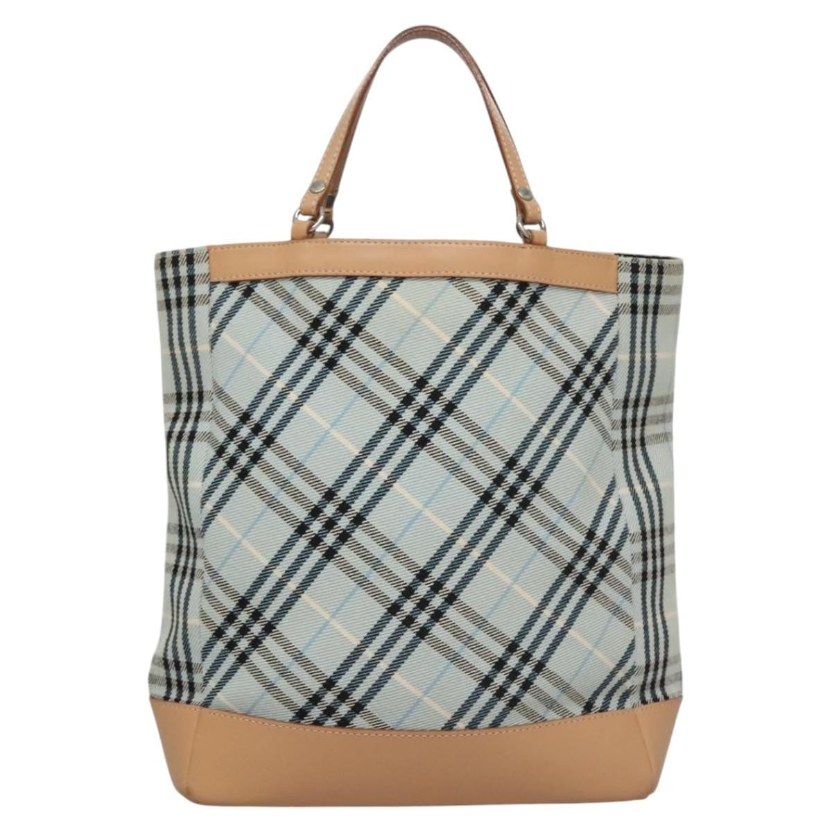 Burberry Nova Check Tote canvas check pattern, BLUE, CANVAS, Tote bag