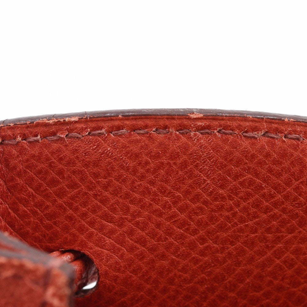 Hermes Vespa Pouch Leather, ORANGE, LEATHER, Clutche & pouche