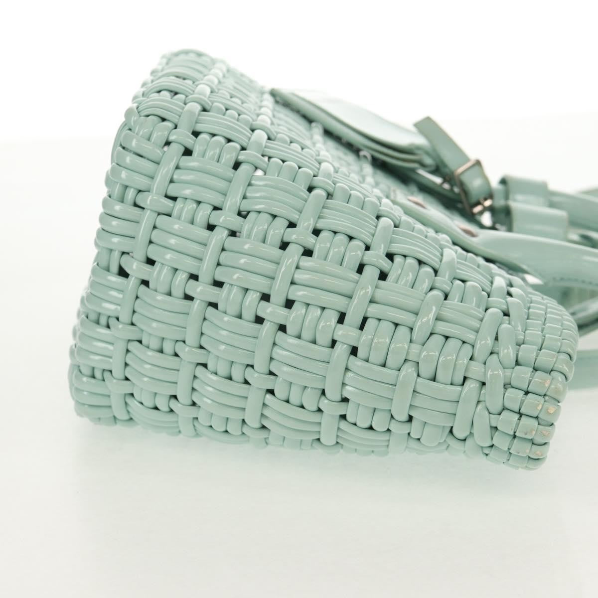 Balenciaga Bistro Panier Bag Woven Faux Leather, GREEN, RUBBER, Tote bag