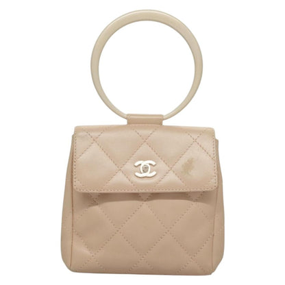 Chanel Vintage Clutch Leather, BEIGE, LEATHER, Clutche & pouche