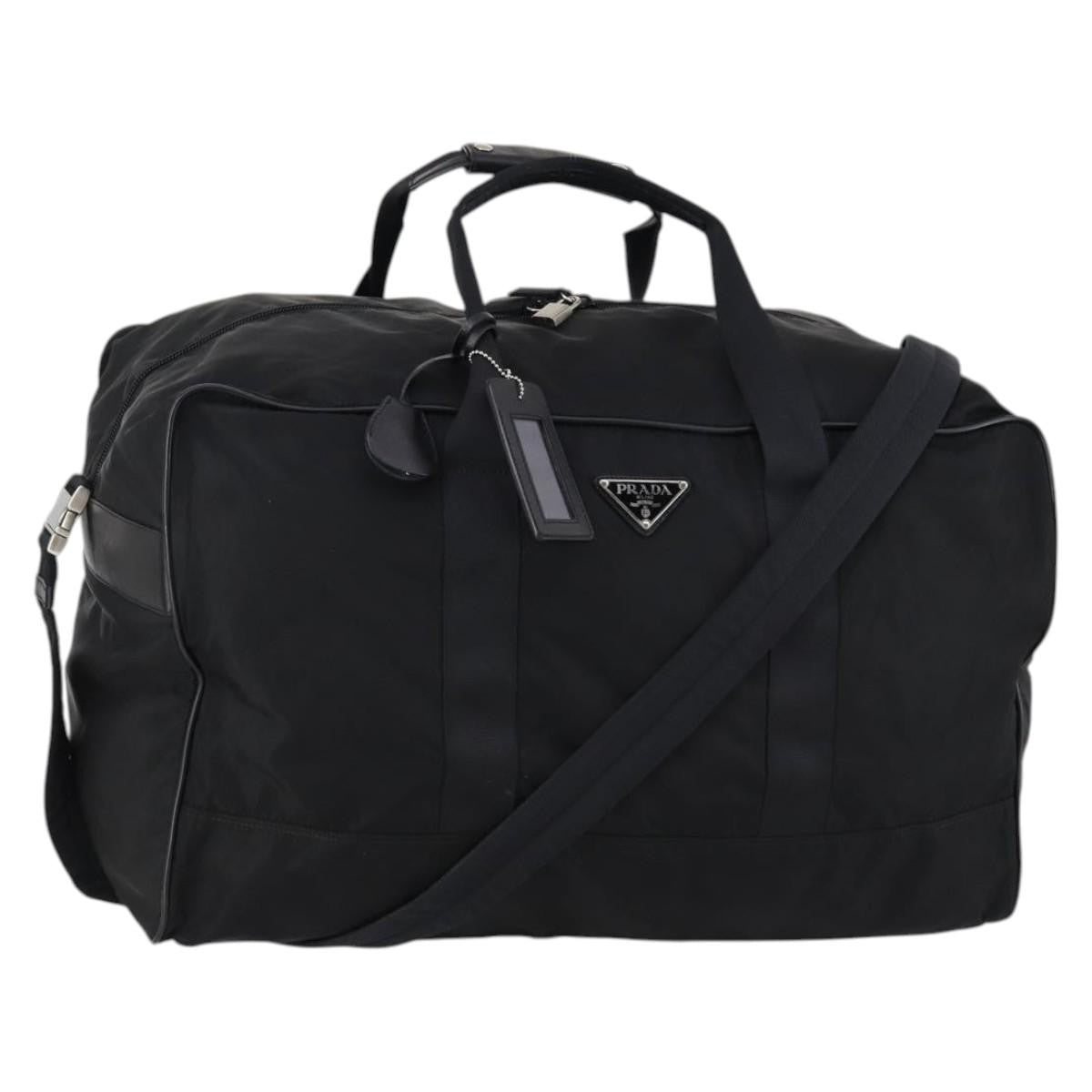 Prada Boston Bag Tessuto, BLACK, NYLON, Handbag