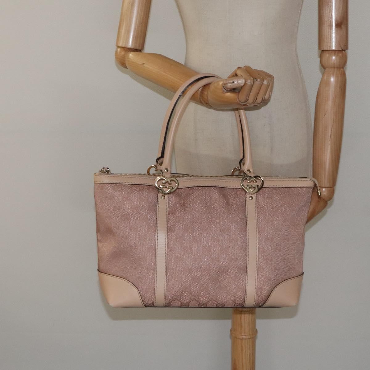Gucci Lovely Heart Interlocking G Tote GG Canvas, PINK, CANVAS, Tote bag