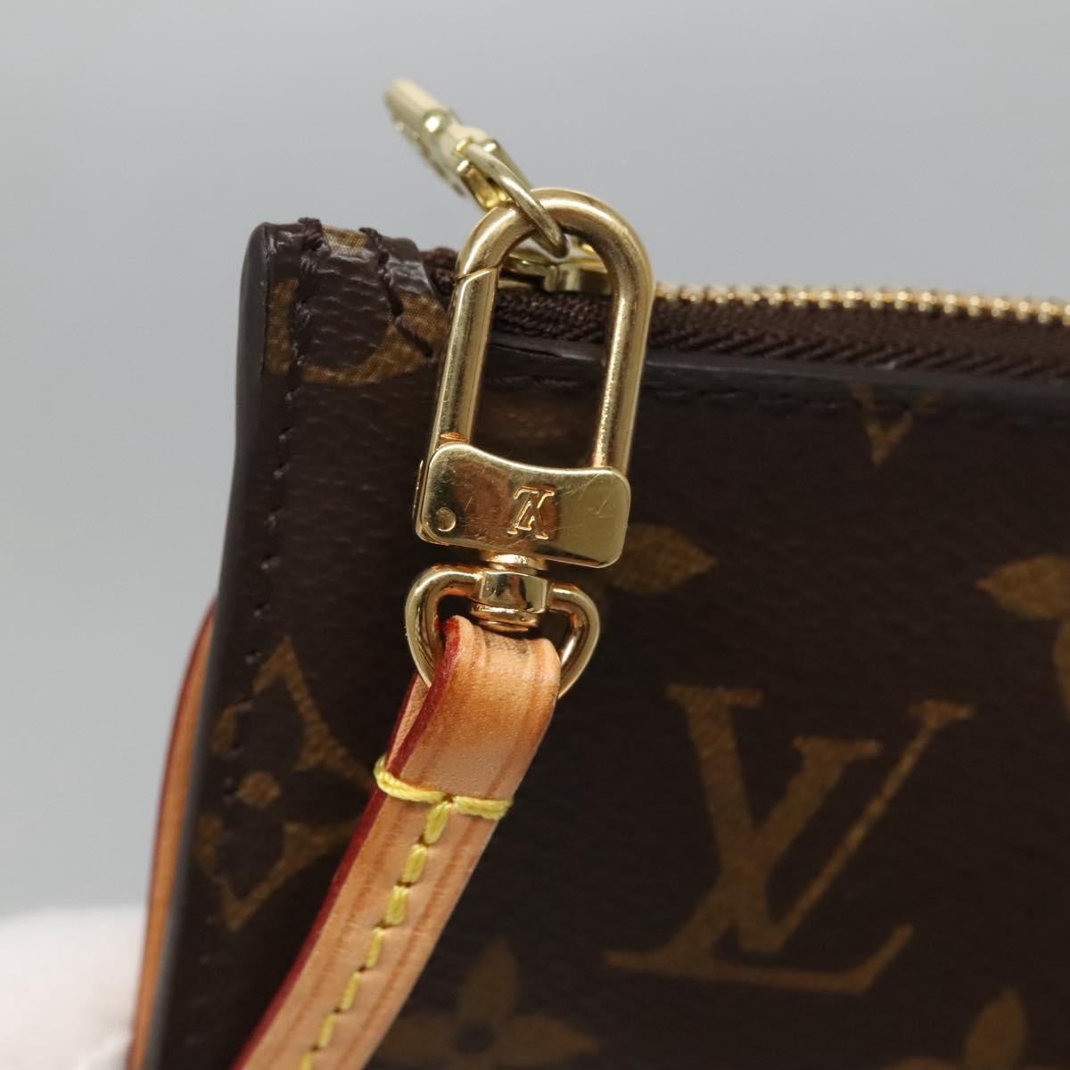 Louis Vuitton Neverfull Pochette Monogram Canvas, BROWN, CANVAS, Tote bag