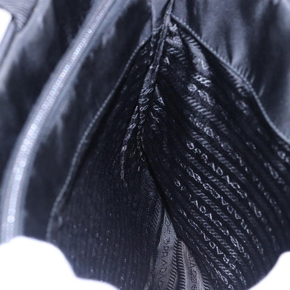 Prada Bowling Shoulder Bag Tessuto, BLACK, NYLON, Shoulder bag