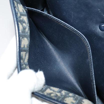 Christian Dior Vintage Flap Crossbody Bag Canvas, NAVY, CANVAS, Shoulder bag