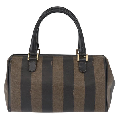 Fendi Vintage Pequin Convertible Boston Bag Coated Canvas, BROWN, CANVAS, Travel bag