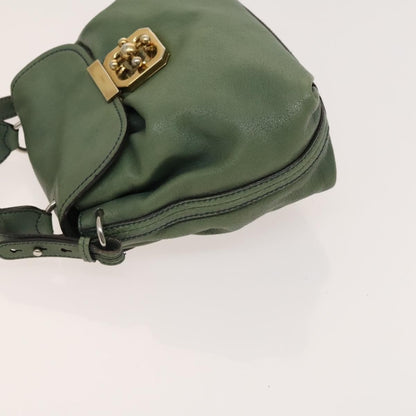 Chloe Elsie Satchel Leather, GREEN, LEATHER, Handbag