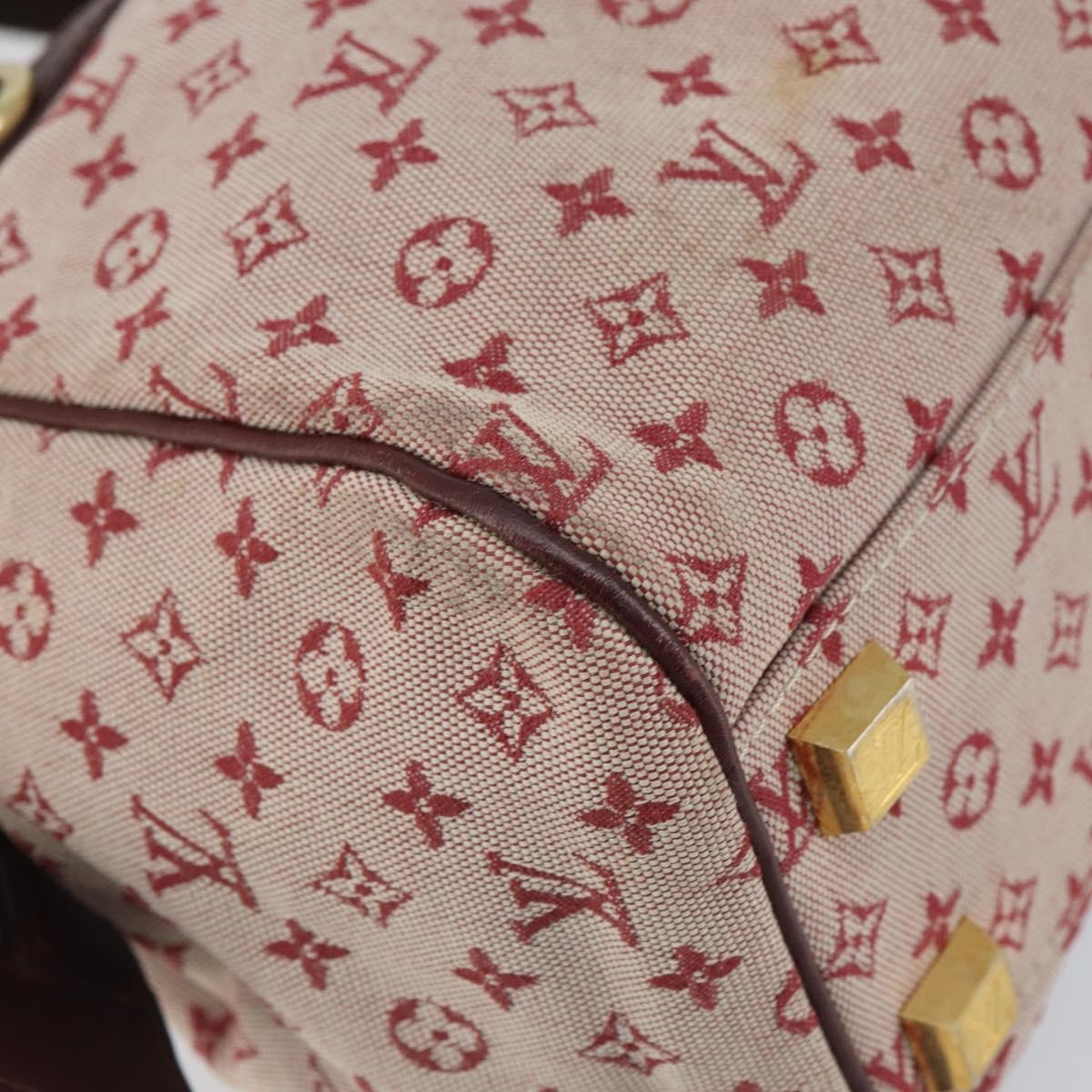 Louis Vuitton Josephine Handbag Mini Lin, RED, CANVAS, Handbag