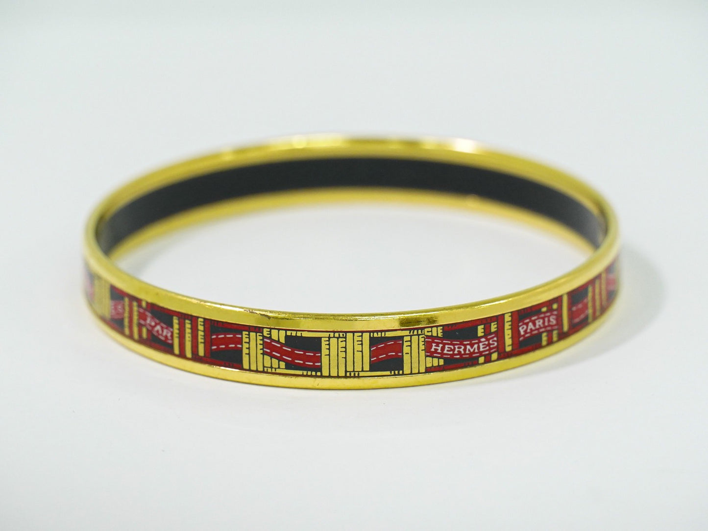 Hermes Enamel Bracelet Metal and enamel, GOLD, GOLD_PLATED, Bracelet