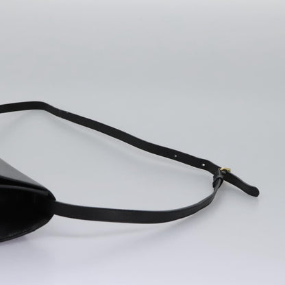 Celine Vintage Circle Logo Crossbody Bag Leather, BLACK, LEATHER, Crossbody bag