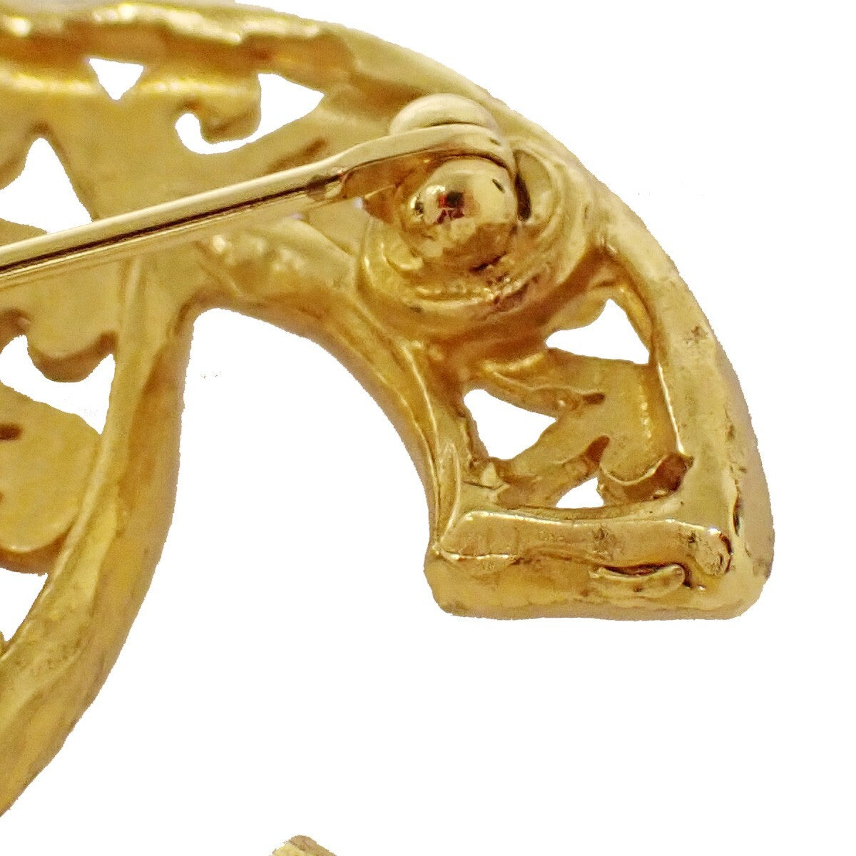 Chanel Vintage CC Fringe Brooch Metal, GOLD, GOLD_PLATED, Brooch