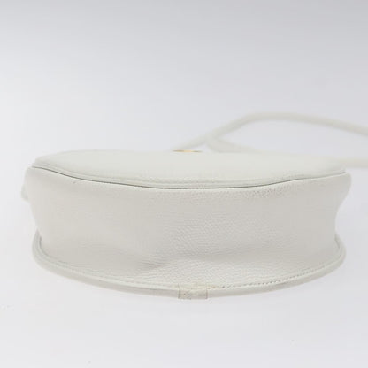 Christian Dior Flap Shoulder Bag Leather, WHITE, LEATHER, Shoulder bag